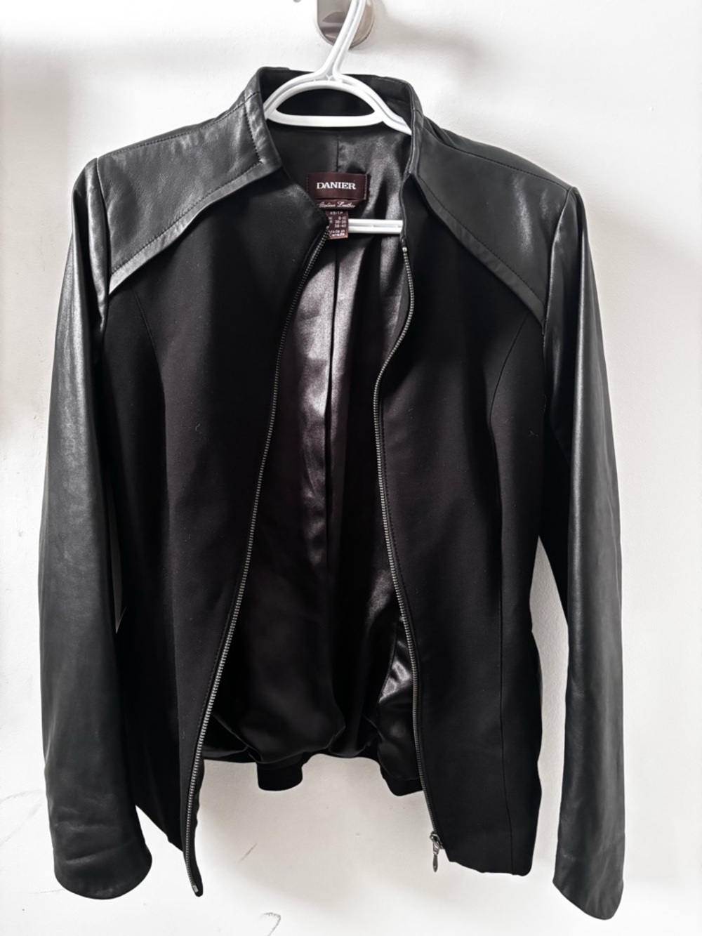 Danier Black Women's Leather-Trim Jacket